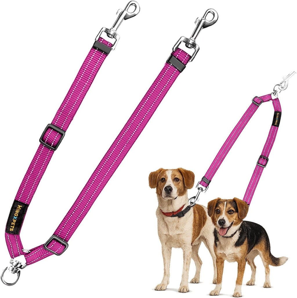 MingXpet Double Dog Leash for Two Dogs, No Pull Dog Leash, 360 degrees Swivel No Tangle for Small Dogs Walking & Training, Shock Absorbing Reflective Bungee, Black - Image 13