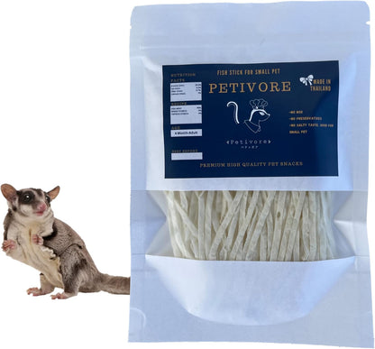 PETIVORE Premium Fish Stick front view packaging showcasing exotic pet food recipe