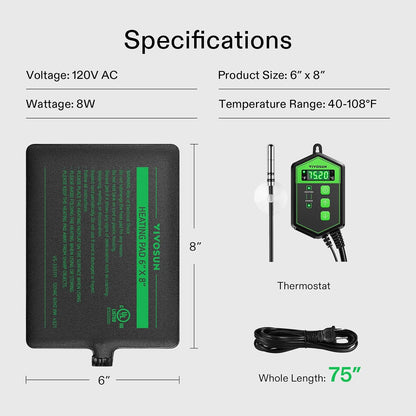 Vivosun heating mat probe and digital display connector