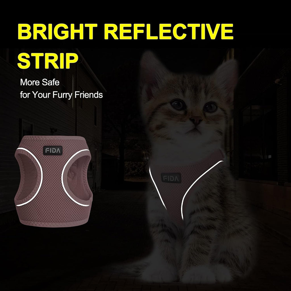 Adjustable Fida cat harness reflective safety strips