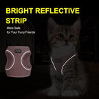 Adjustable Fida cat harness reflective safety strips