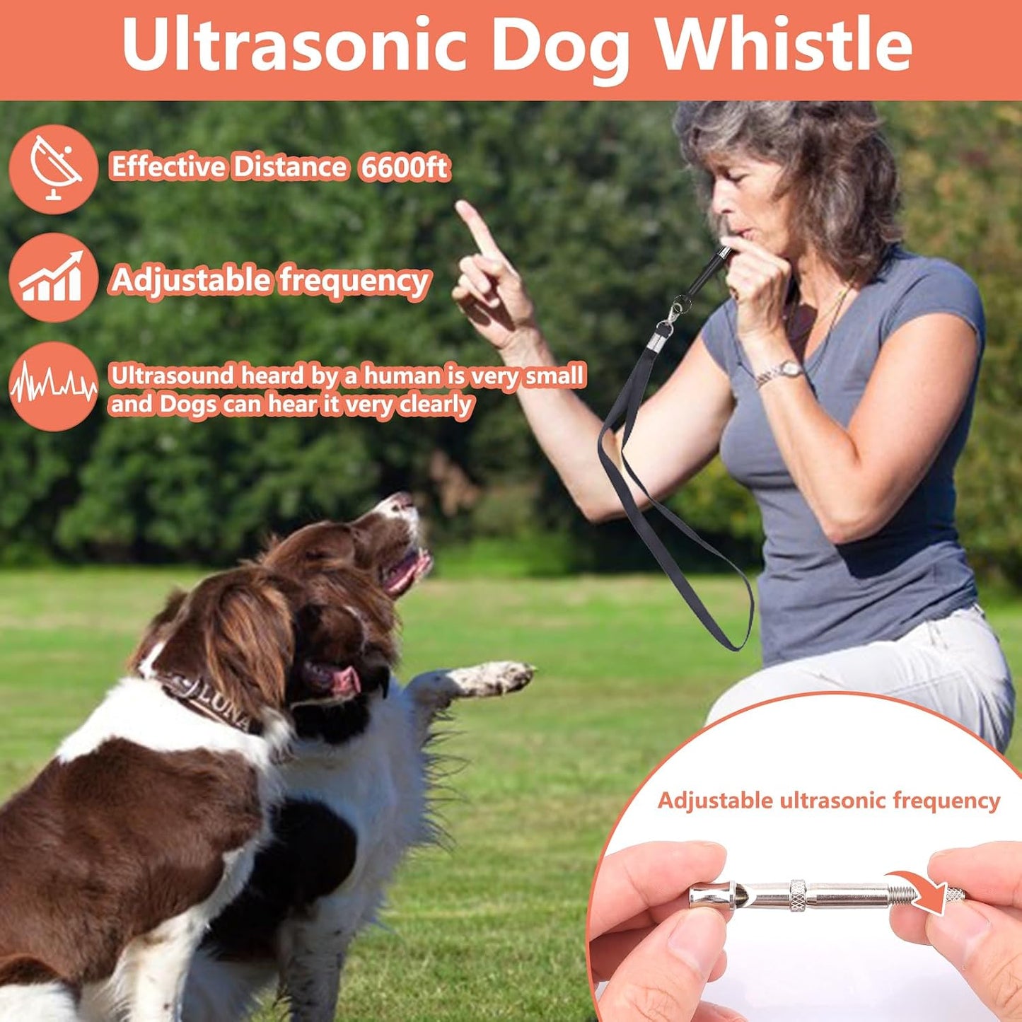 Two in one whistle clicker tool included in the complete puppy training package.