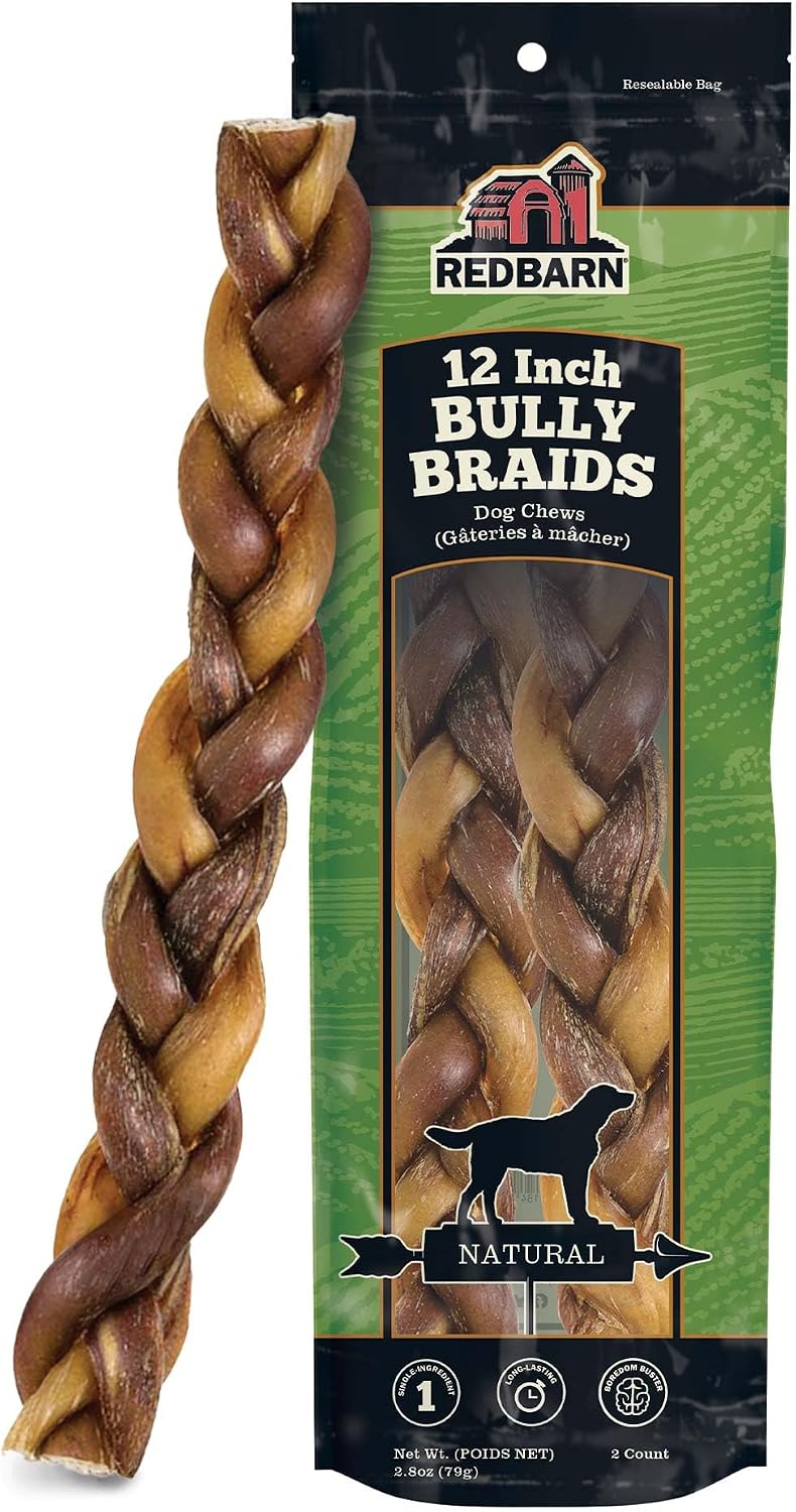 Redbarn Pet Products All-Natural 12" Braided Bully Sticks for Dogs - Premium Slow Roasted Long Lasting Chew Treats Made with 100% Beef - Single Ingredient Low Odor - 5 Count - Packaging May Vary - Image 15
