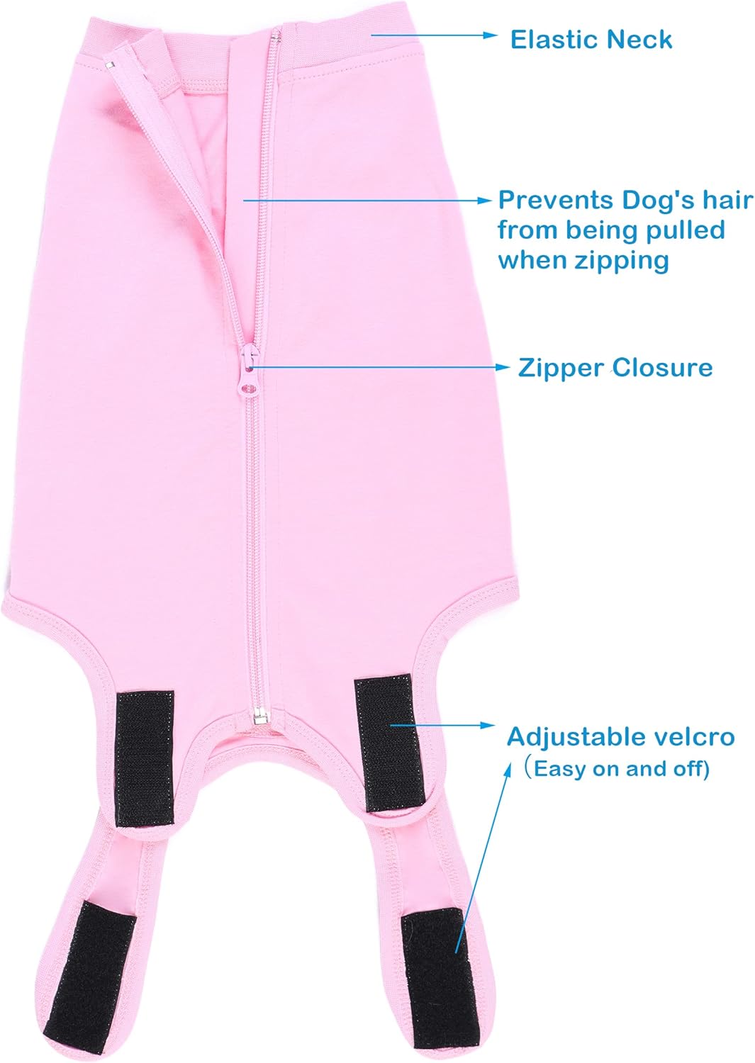 Close up details of the breathable cotton fabric and ribbed collar trim