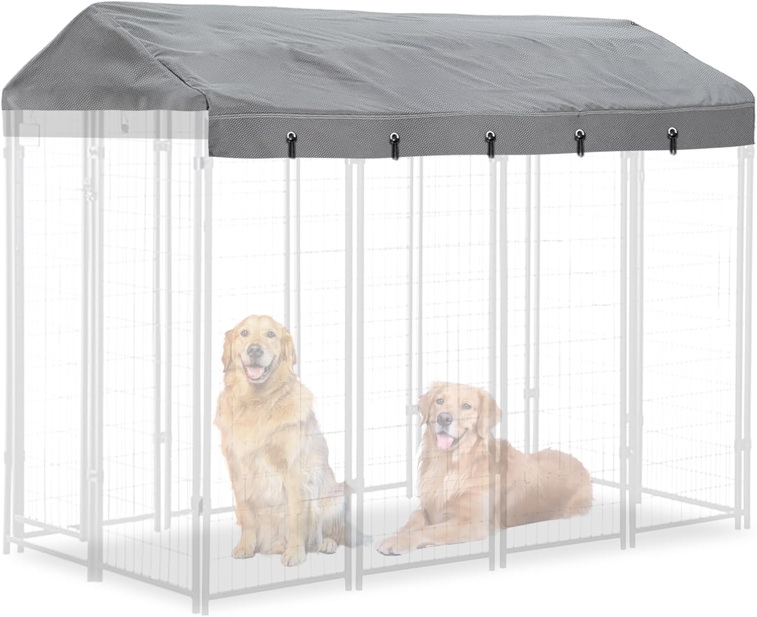 Hadisi outdoor dog kennel replacement top cover grey front view protecting pet pen