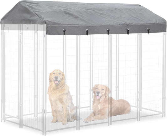 Hadisi outdoor dog kennel replacement top cover grey front view protecting pet pen