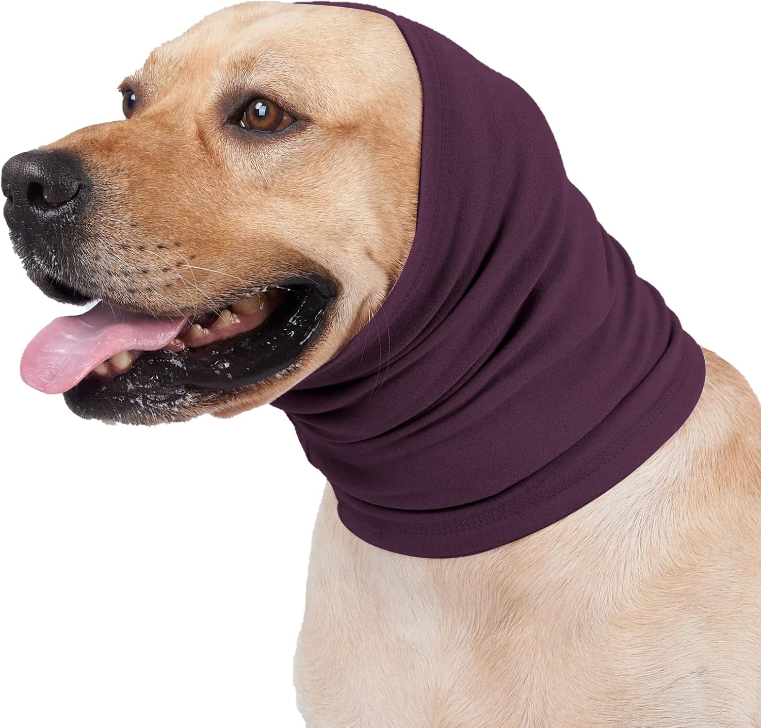Meifsou Calming Hoodie for Dogs - Stretchy Dog Ear Cover, No Shake Anxiety Head Wrap Quiet Ears, Pet Snoods for Thunder, Lightning, Fireworks, Vet Visits, Grooming, Rabbit Plush Fabric, Pink M - Image 9