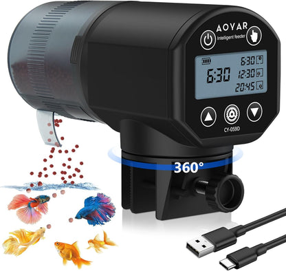 Automatic Fish Feeder Dispenser for Aquarium: 200ml Large Capacity Auto Feeders for Small Tank Turtle Betta Koi - Battery Food Feeding Timer for Flakes Pellet Vacation Weekend Day - Image 9