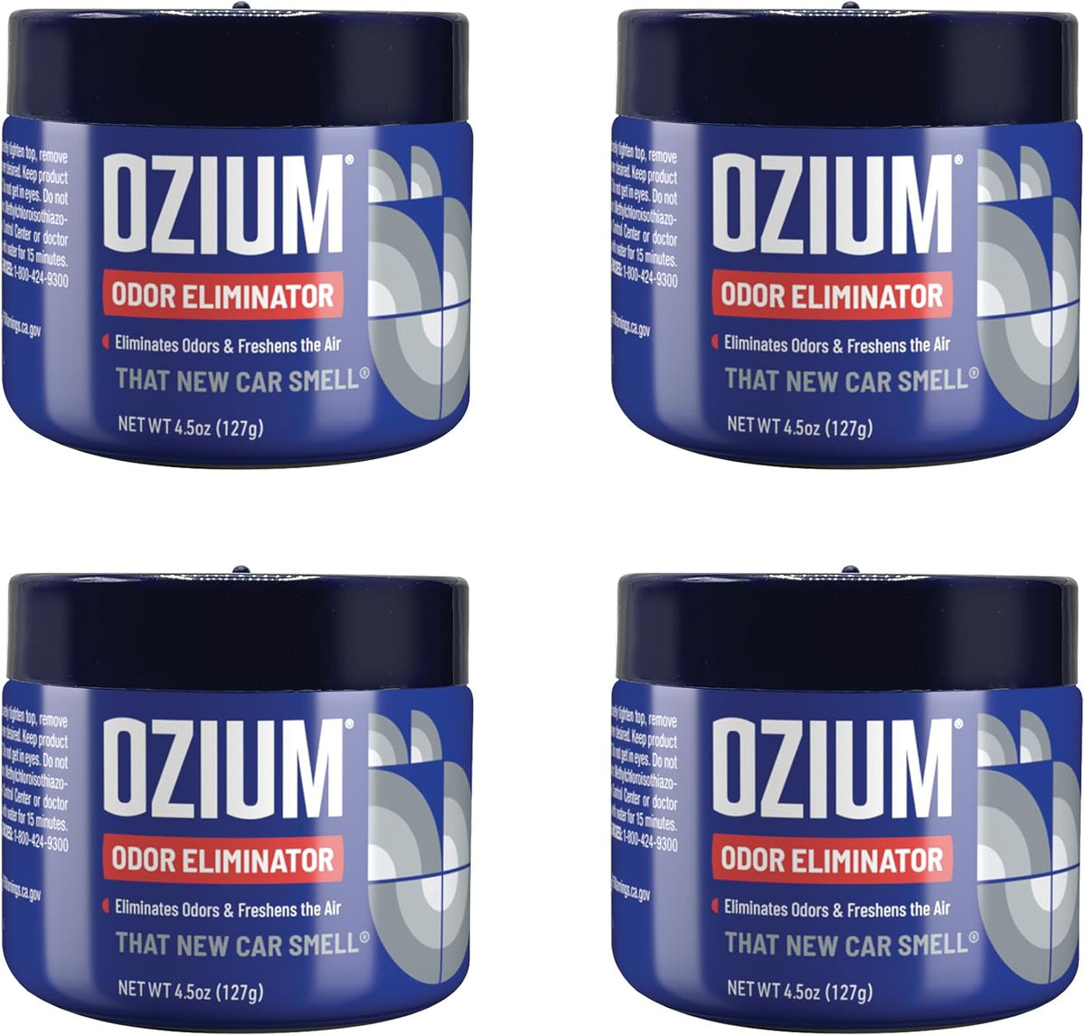 Full range of Ozium home and auto odor eliminating gel products