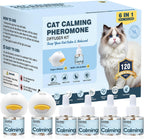 KLOMKMCL anti cat pee pheromone diffuser kit front view featuring two white plug in devices and four refill bottles
