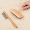 Haetyieh sheepskin wool brush and carpet rake front view