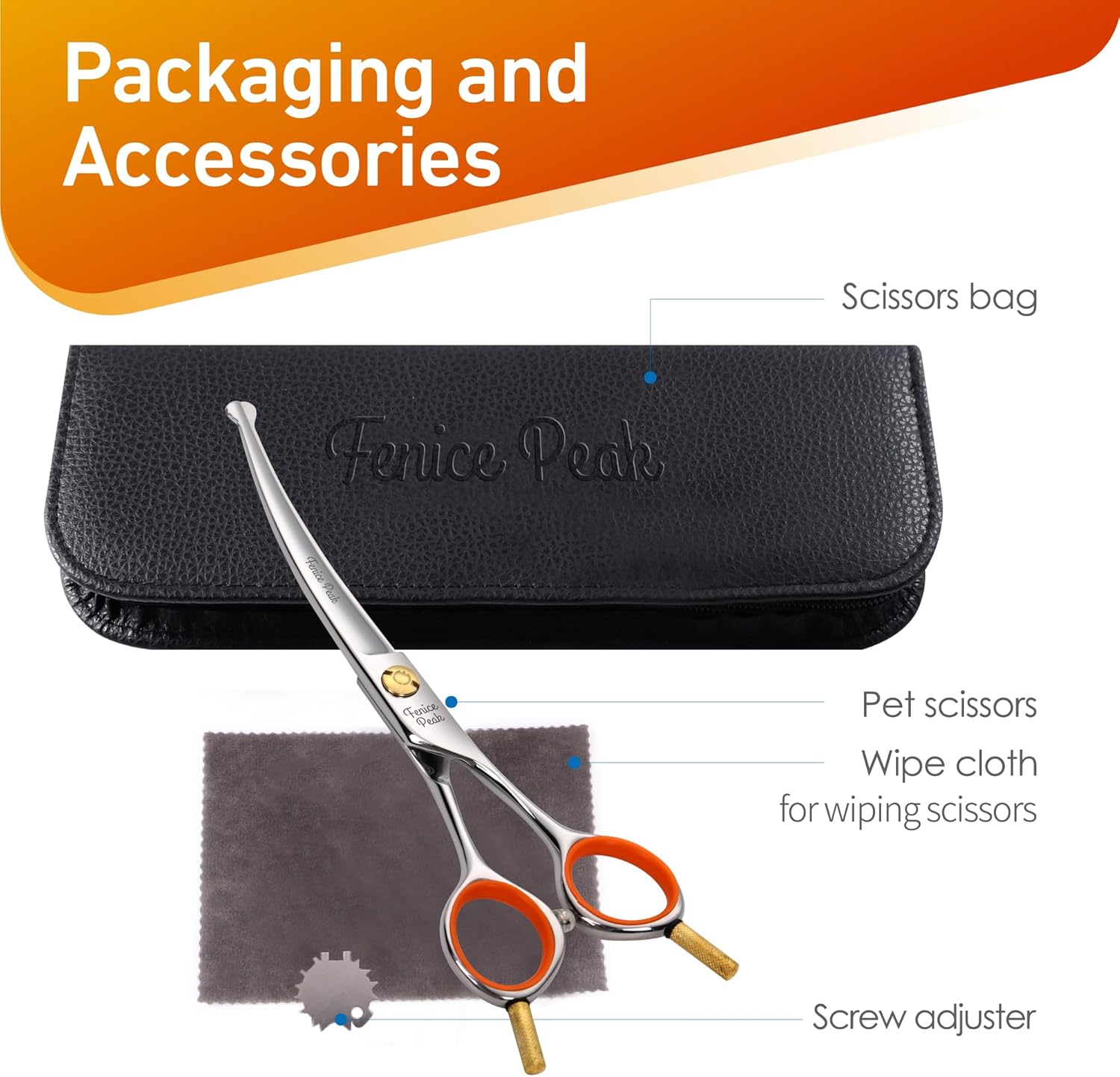 Professional pet grooming tool packaging and set