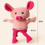 Durable plush dog toy with reinforced seams