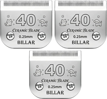BILLAR heat resistant stainless steel detachable pet blade for quiet grooming.