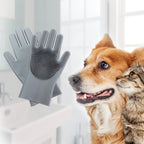 Pair of Commema silicone grooming gloves for pets