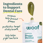 Premium pet oral care supplement by WOOF for tartar control.
