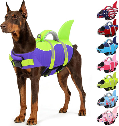 AOFITEE Dog Life Jacket, Dog Life Vest for Swimming, Shark Dogs Swimming Vest with Rescue Handle and Reflective Stripe, Ripstop Pet Float Coat Swimsuit Lifesaver Small Medium Large Dogs Pink XL - Image 14