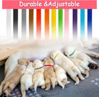 Bilkeru whelping identification bands showing the precise width and length dimensions for newborn kittens and dogs.