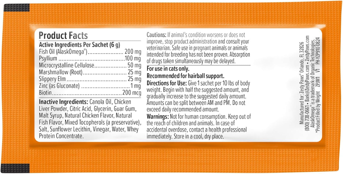 Zesty Paws Hairball Cat Mousse - Hairball Treats for Cats Digestive Support - Lickable Cat Vitamin Treats for Skin & Gut Health - Squeezeable Puree Tube for Furball Relief - Chicken 14ct - Image 9