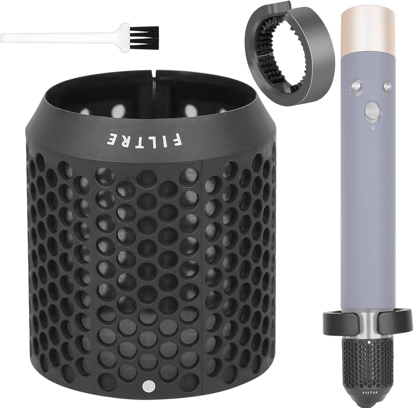 ZEPHBLOW filter cage cover replacement for Dyson Airwrap front view showing the fine mesh structure.