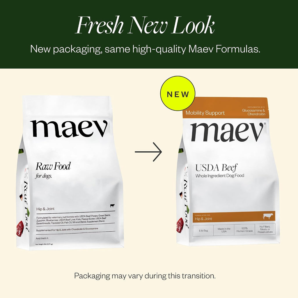 Maev Human-Grade Fresh-Frozen Beef Dog Food, Hip & Joint Formula | High-Protein, Grain-Free, Whole Ingredient Raw Food for Dogs | Complete & Balanced Meal or Topper | Made in USA | 5 lb - Image 3