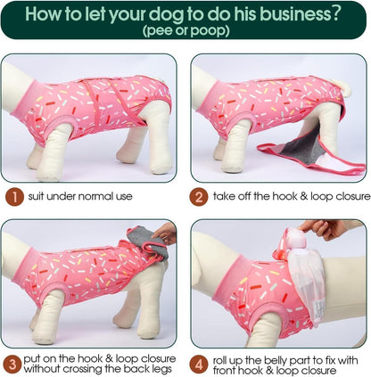 Kuoser puppy medical shirt packaging and size guide chart
