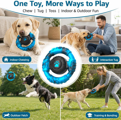 Dog playing with Pamlulu tough chew toy