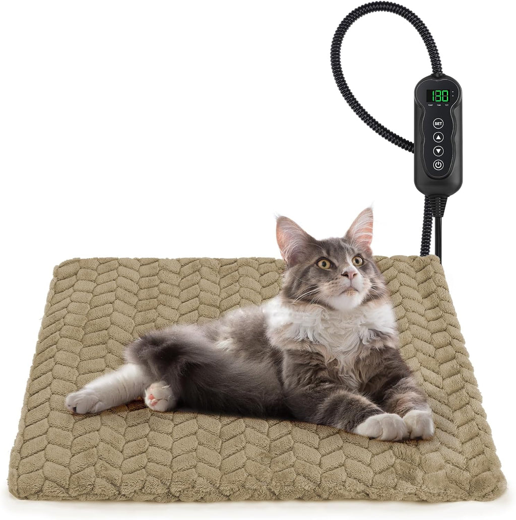 GASUR Heated Cat Bed, Waterproof Cat Heating Pad with Timer Temperature Adjustable, Indoor Heated Electric Pet Bed for Cats Dogs, Auto Power-Off, Anti-bite Pet Heated Pad, 18''x16'', Small - Image 10