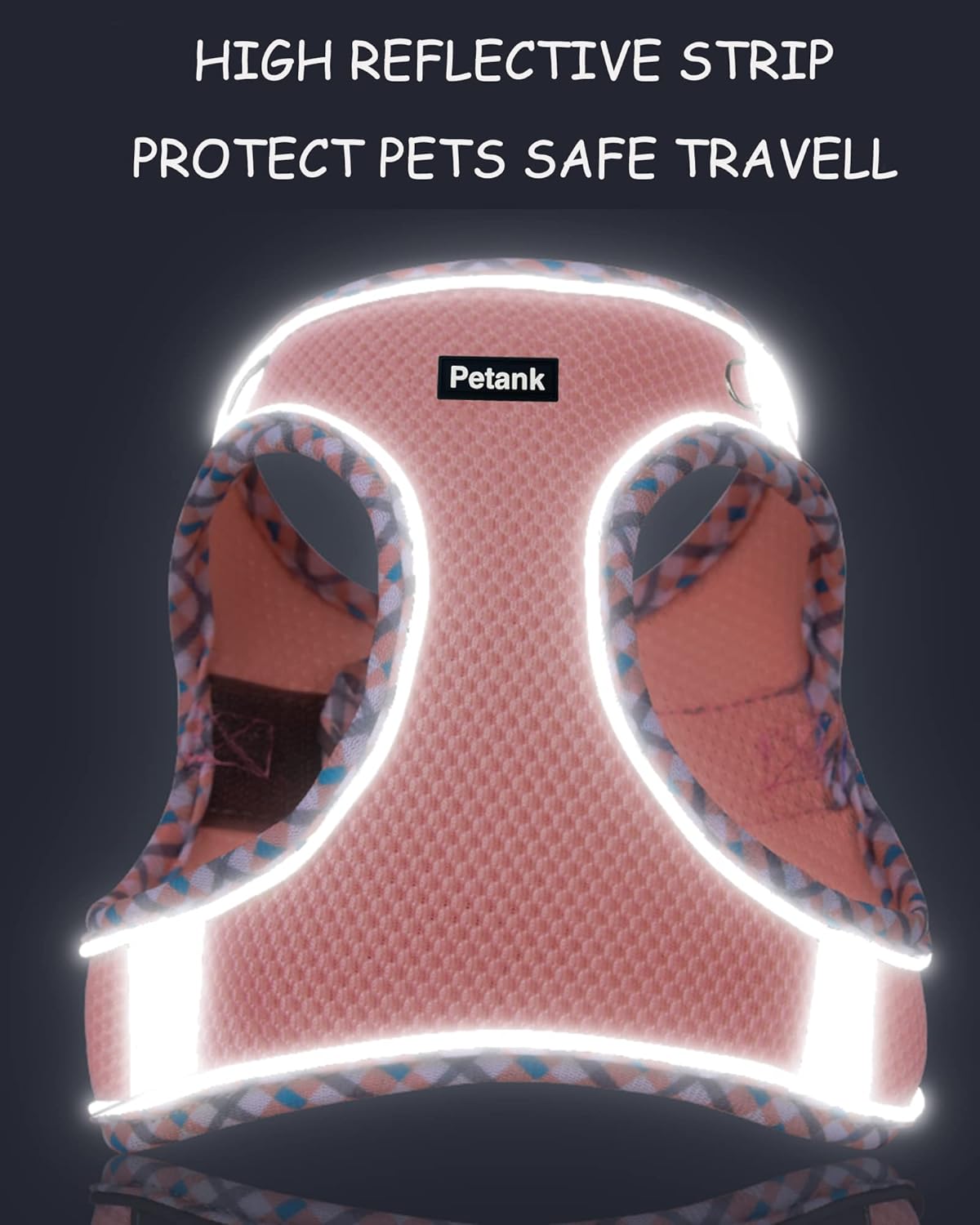 Petank breathable mesh pet harness back buckle closure