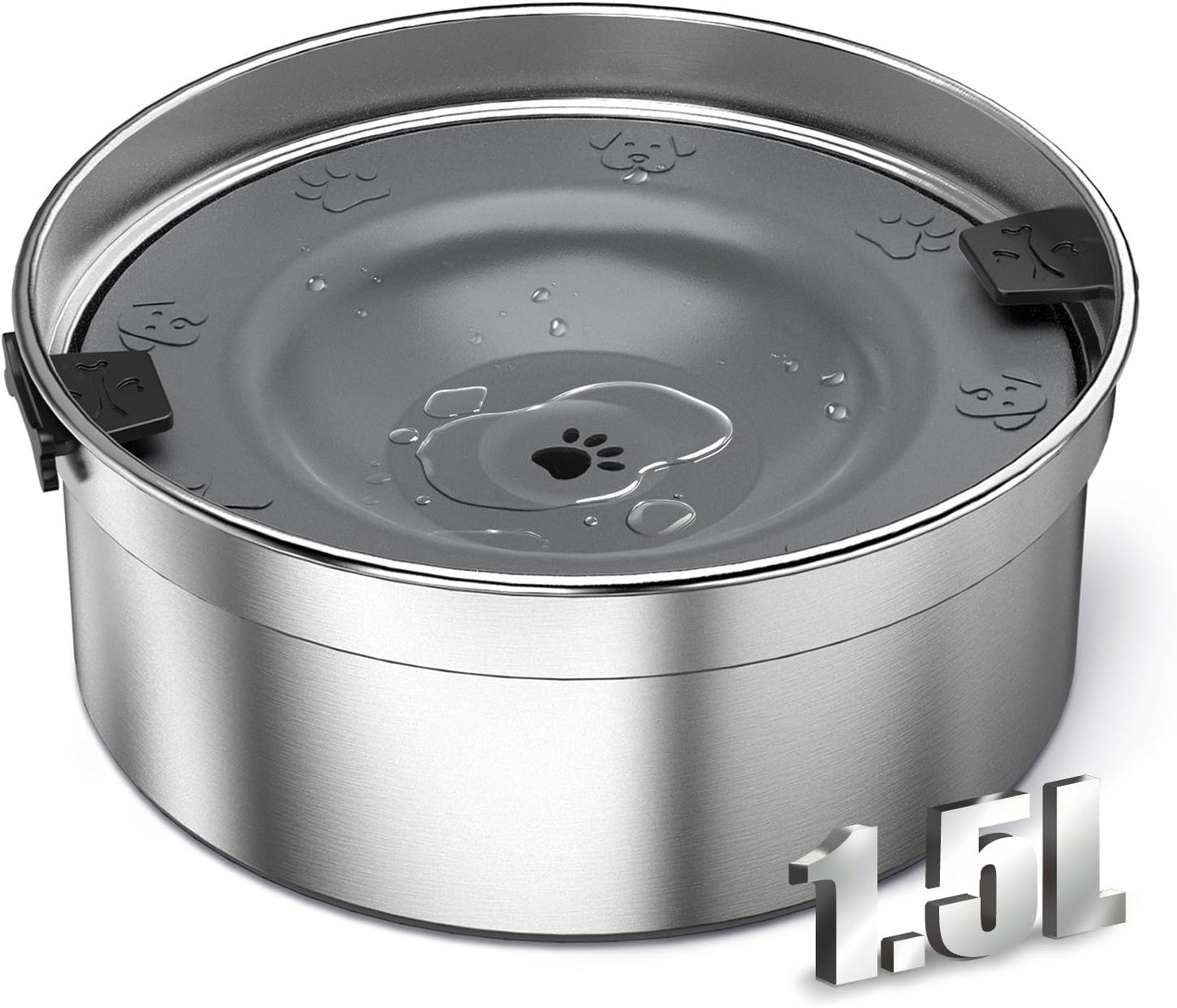 Dog Water Bowl No Spill, 1.5L/50oz Stainless Steel Slow Water Bowl for Dogs, Spill Proof Dog Bowl with Anti-Splash & Non-Slip, Slow Drinking Water Bowl Dispenser for Messy Drinkers (Blue) - Image 9