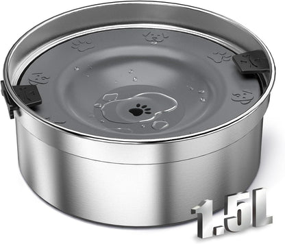 Dog Water Bowl No Spill, 1.5L/50oz Stainless Steel Slow Water Bowl for Dogs, Spill Proof Dog Bowl with Anti-Splash & Non-Slip, Slow Drinking Water Bowl Dispenser for Messy Drinkers (Blue) - Image 9