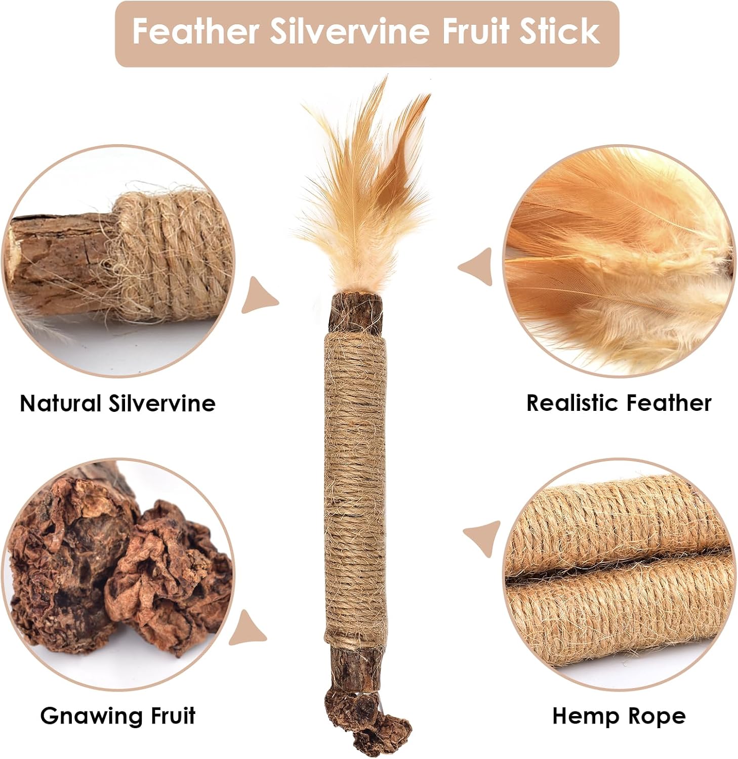 Bissap cat dental chew sticks showing sisal rope detail