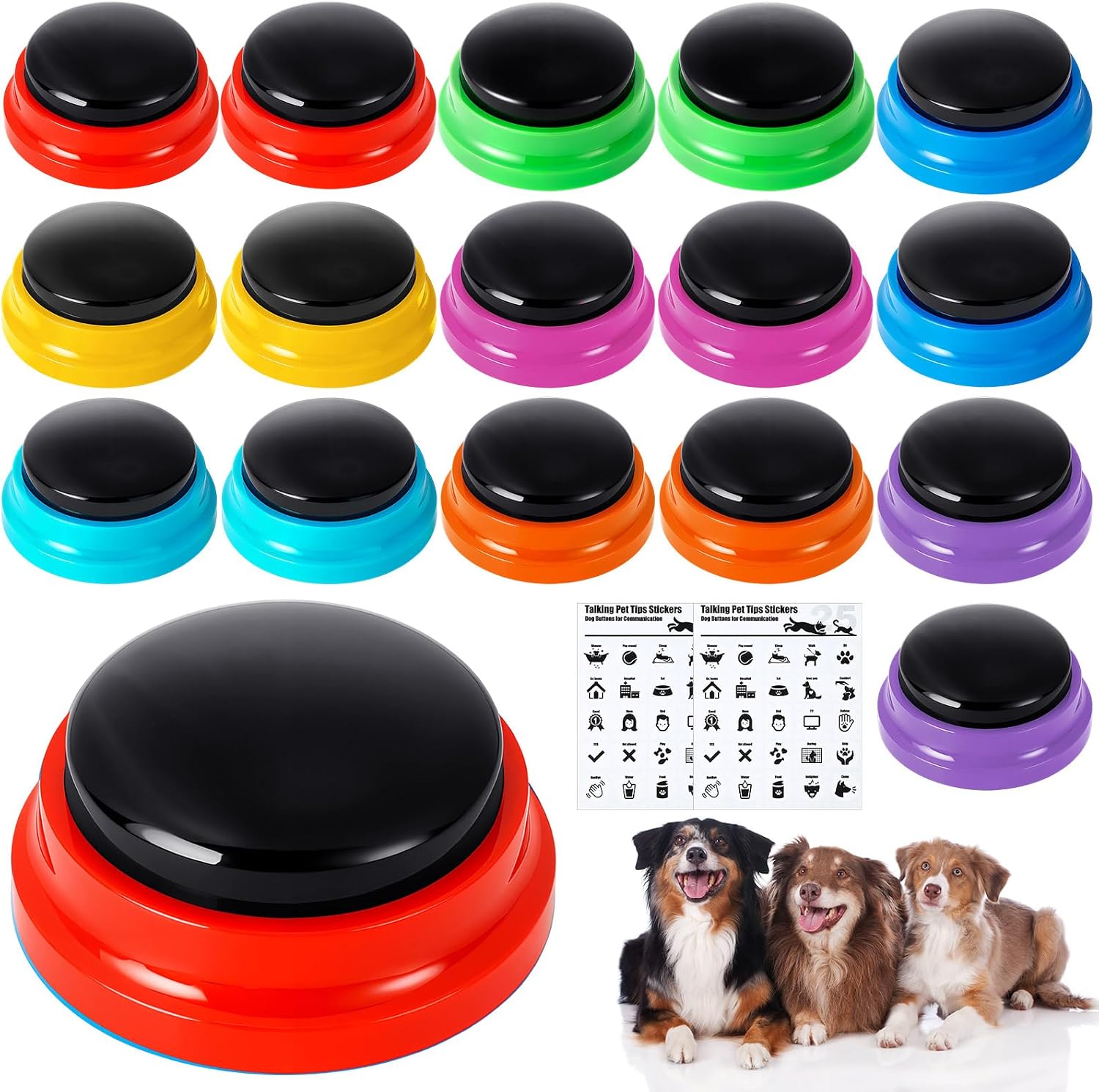 Jerify premium ABS plastic recordable communication buzzers pack for home pet care.