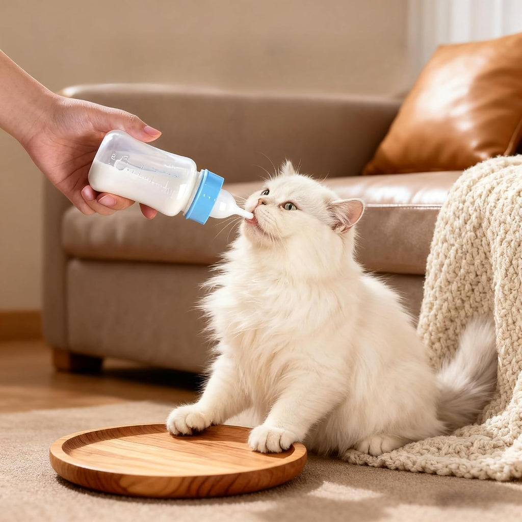 OCTKITE puppy and kitten feeder set with travel friendly reusable standard bottles.