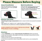 Barkless medium large dog collar sizing guide and snout measurement instruction