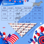 Side view of large breed dog wearing patriotic 250th anniversary neckwear