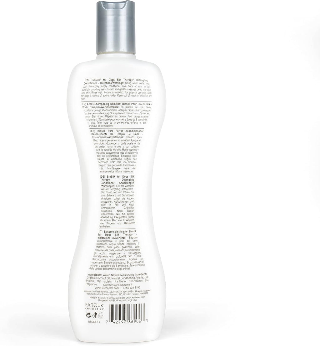 Safe pH balanced puppy grooming detangling rinse close up bottle