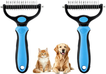 Dematting Comb for Dogs and Cats, Undercoat Rake Pet Brush for Long Hair, Deshedding Dog Brush Removes Tangles Knots and Loose Fur, Grooming Tool for Thick Coats (Blue L) - Image 11
