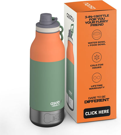 asobu Dog Barky Bottle - Insulated Stainless Steel Water Bottle with 2 Removable Dog Bowls for Food, Treats & Water - Pet-Friendly Travel Bottle for Hiking, Road Trips & Outdoor Adventures - Image 9