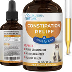 Eduzebra Cat Constipation Relief liquid bottle front view for feline digestive health.