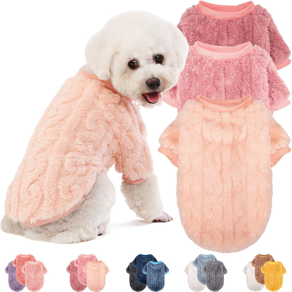 Dog Sweater, 3 Pack Dog Sweaters for Small Dogs or Cats, Girl or Boy, Warm Dog Clothes Shirt Coat for Winter Christmas (Blue, Dark Blue, Grey, Medium) - Image 11