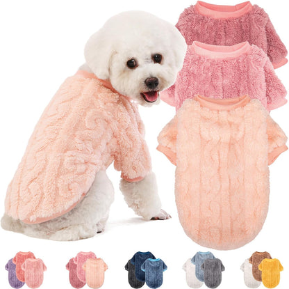 Dog Sweater, 3 Pack Dog Sweaters for Small Dogs or Cats, Girl or Boy, Warm Dog Clothes Shirt Coat for Winter Christmas (Blue, Dark Blue, Grey, Medium) - Image 11