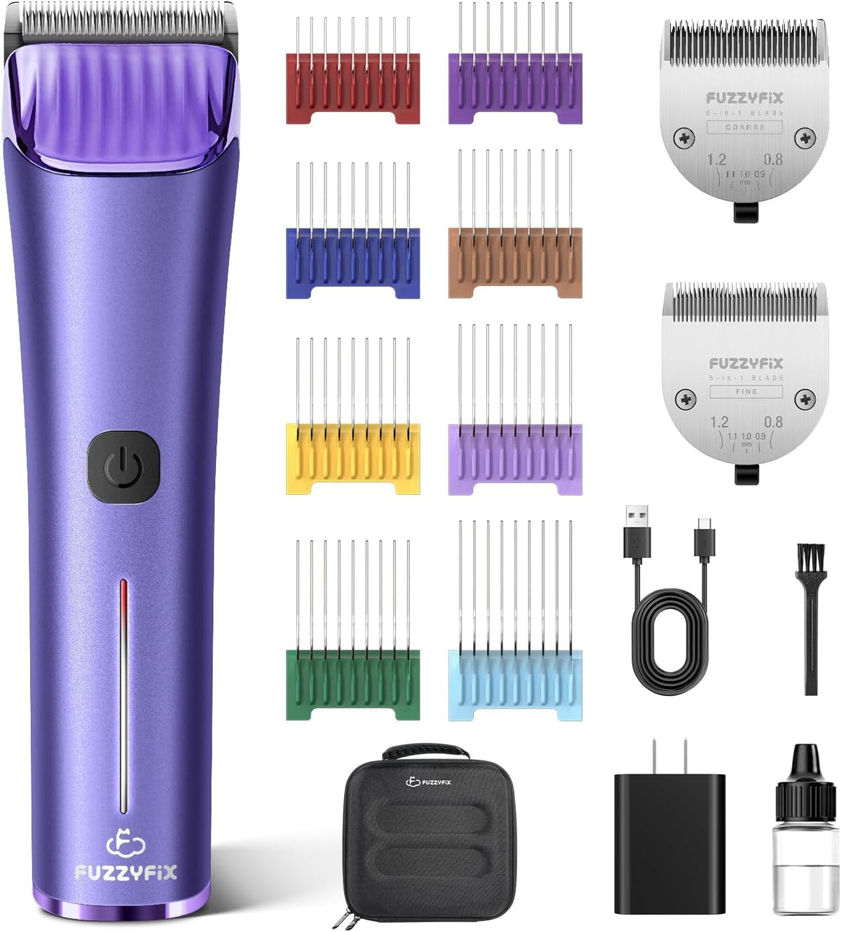 Professional Dog Grooming Clipper with Replacement Blade, 5-in-1 Adjustable A5 Blade Cordless Pet Grooming Kit 2 Speed Trimmer Hair Shaver with Detachable Metal Combs Nova for Animal Horse - Image 9