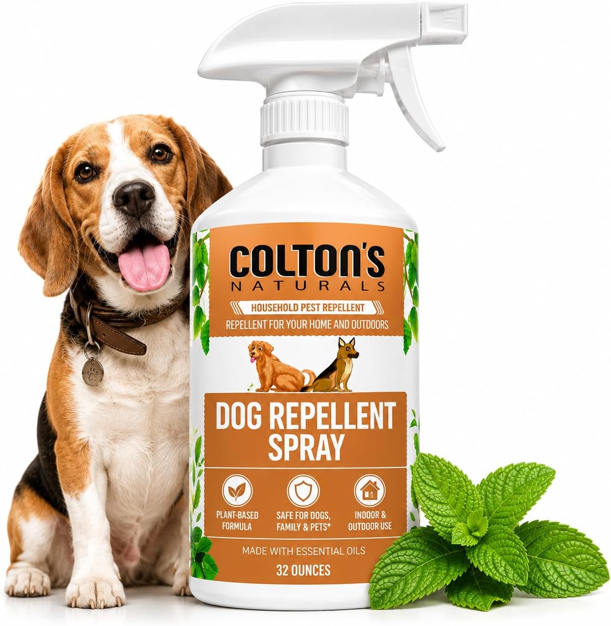 Colton's Naturals Dog Repellent Spray front view 32 fluid ounces bottle