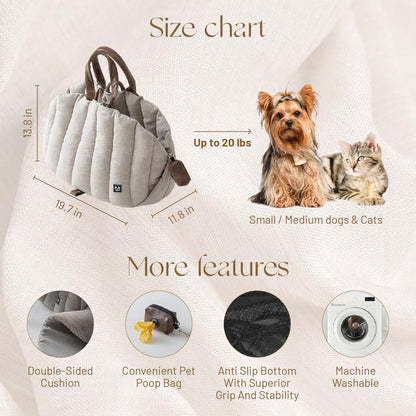 Peppy Buddies pet carrier converted into a car seat in vehicle