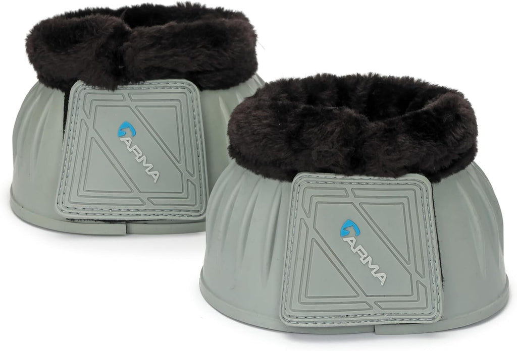 Shires Arma Overreach Fleece Bell Boots - Durable Gum Rubber with SupaFleece Trim and Double Velcro Black/Full - Image 15
