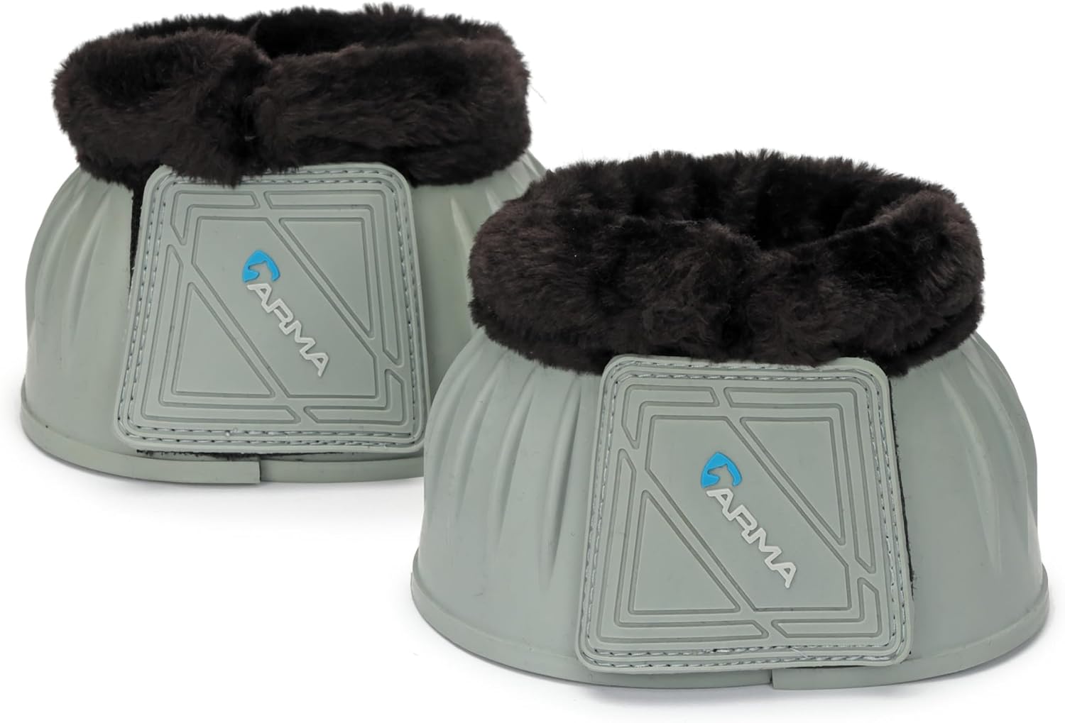 Shires Arma Overreach Fleece Bell Boots - Durable Gum Rubber with SupaFleece Trim and Double Velcro Black/Full - Image 15