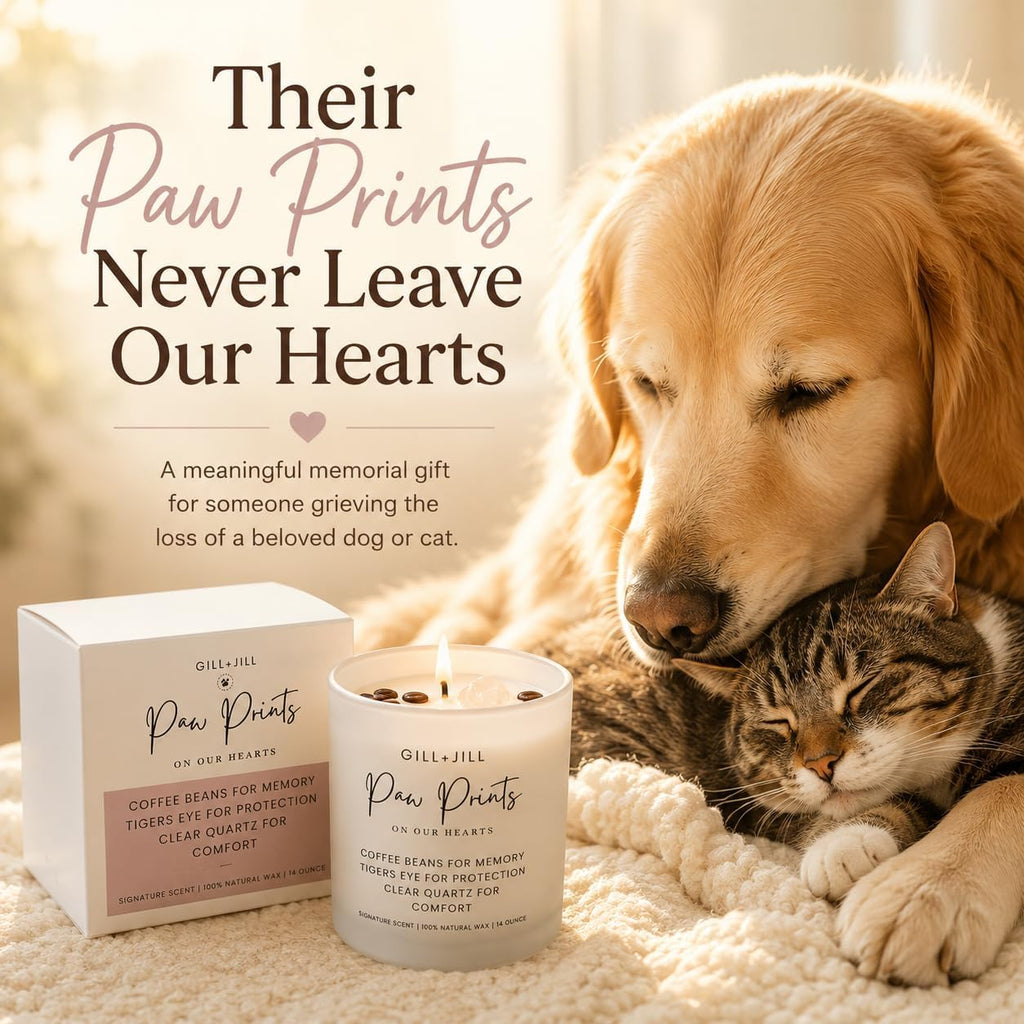 Premium Paw Prints Pet Memorial Candle - Paraffin-Free Soy Wax, Dog Memorial Gifts for Loss of Dog, Pet Loss Sympathy & Bereavement Gift, Rainbow Bridge Remembrance Gift for Grieving Pet Owner - Image 2
