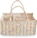 Mushie baby diaper caddy pastel blooms front view