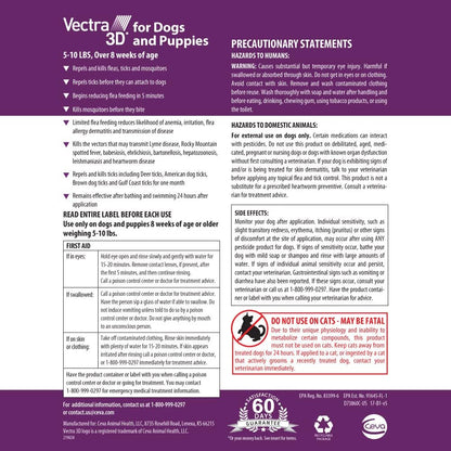 Vectra 3D topical parasite treatment three month supply box layout